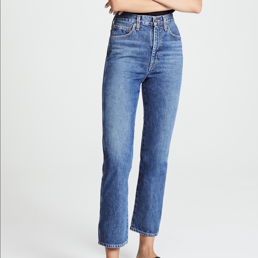Agolde Pinch Waist High Rise Kick Jeans in Placebo